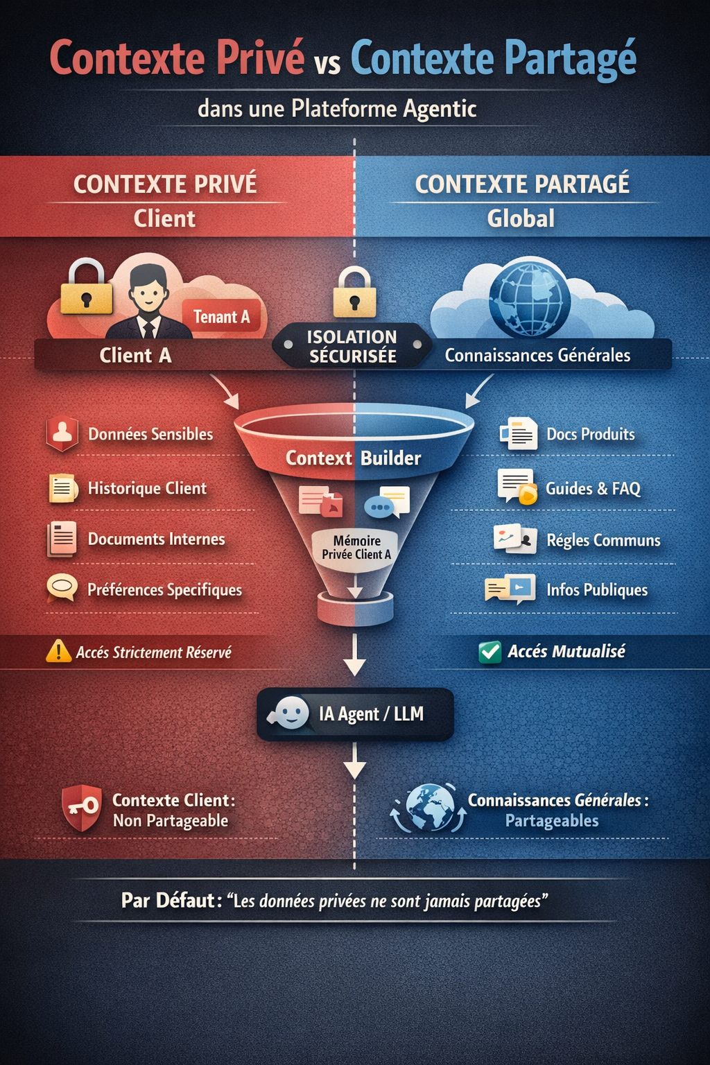 Contexte privé et contexte partagé dans une plateforme agentique
